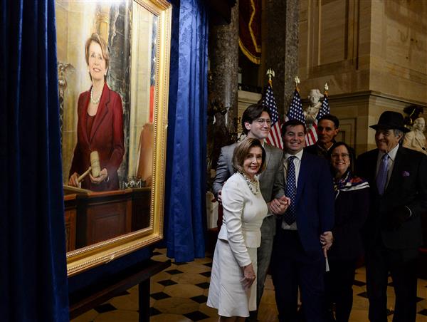 Nancy Pelosi’s portrait unveiled, historic 1st of a female speaker