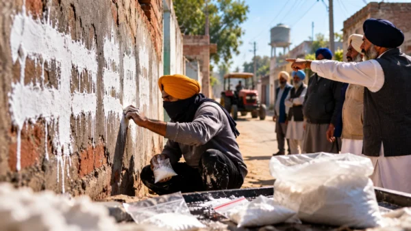 ਬਠਿੰਡਾ ਦੇ ਪਿੰਡ ਡੂੰਮਵਾਲੀ ‘ਚ ਕੰਧਾਂ ‘ਤੇ ਲਿਖਿਆ ‘ਚਿੱਟਾ ਹੀ ਚਿੱਟਾ’: ਕੇਵਲ ਢਿੱਲੋਂ ਨੇ ‘ਆਪ’ ਸਰਕਾਰ ਨੂੰ ਘੇਰਿਆ